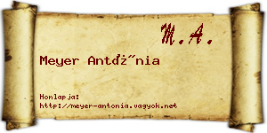 Meyer Antónia névjegykártya