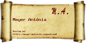 Meyer Antónia névjegykártya